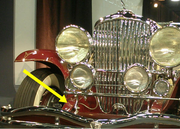 The location of the frame/chassis number